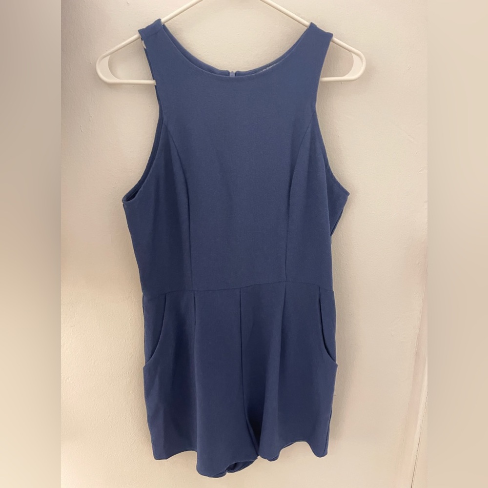 One Clothing Los Angeles Blue Romper with halter back